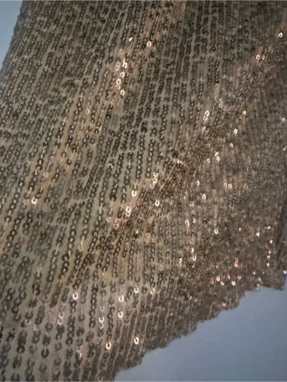 Free People Gold Sequin Knit Long-Sleeve Top